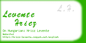 levente hricz business card